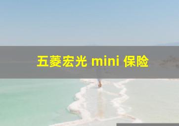 五菱宏光 mini 保险